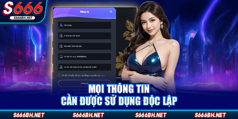 Mọi thông tin cần được sử dụng độc lập