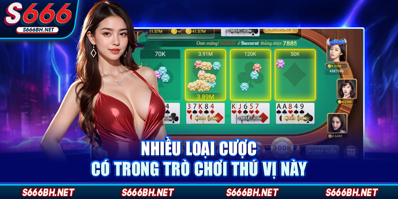 Nhiều loại cược có trong trò chơi thú vị này